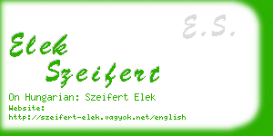 elek szeifert business card